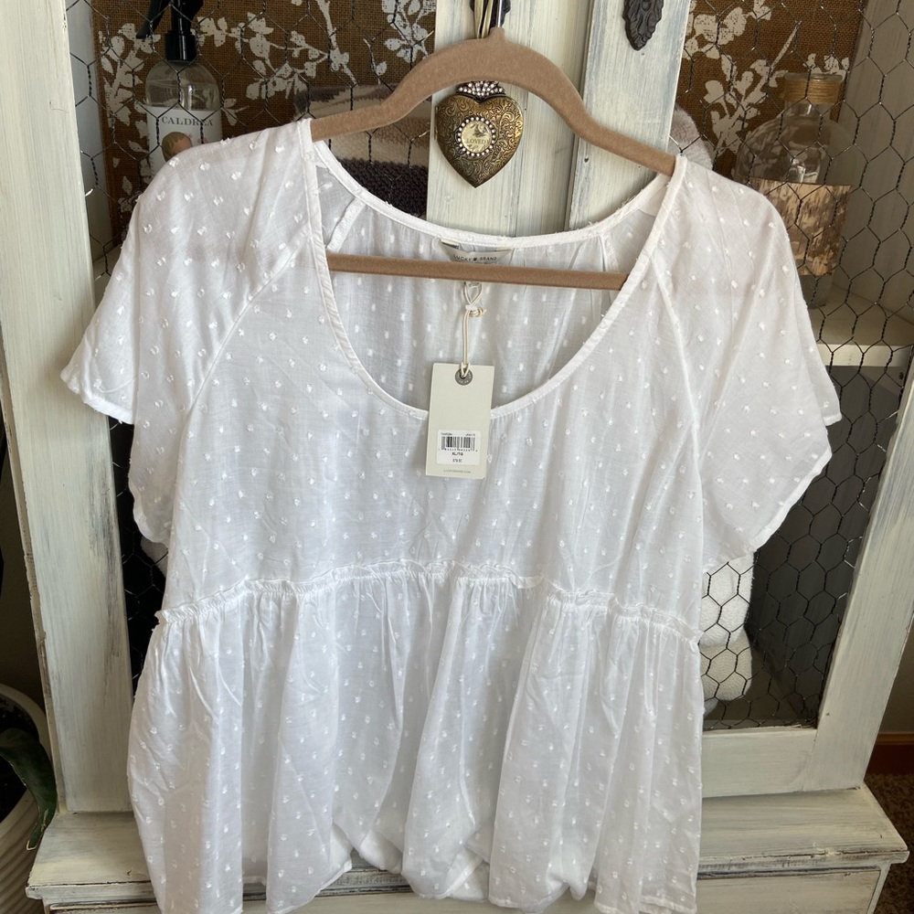 Lucky brand white blouse. Nwt